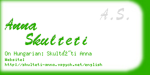 anna skulteti business card